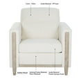 thumbnail image 4 of Farmhouse Accent Chair with Arms, Oversized Upholstered Armchair with Wood Legs, Single Sofa Chair for Living Room, Bedroom, Beige, 4 of 8