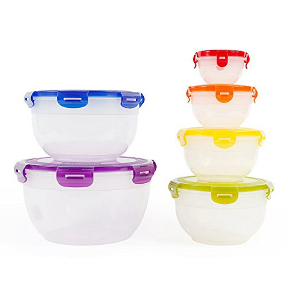 Neoflam Food Storage Plastic Bowls with Lids, 12 Piece Set Kitchen