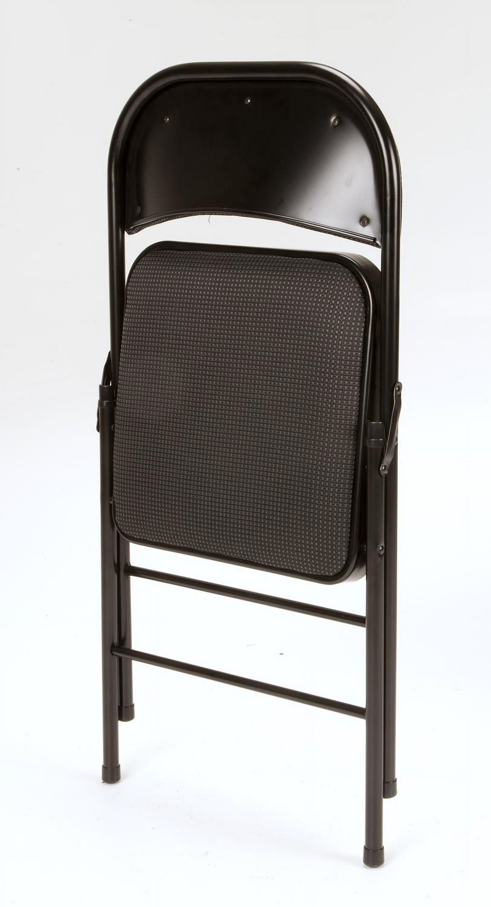 Mainstays Deluxe Padded Metal Folding Chair, Black photo 2
