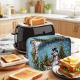 thumbnail image 3 of Toaster Cover 2 Slice, Dark Blue Christmas Dustproof Bakeware Oven Protector with Top Hook, Snowman Xmas Tree Snowflake Gifts Elk Waterproof Small Kitchen Appliance Toasters Dust Cover, 12"x7.5"x8", 3 of 9