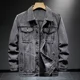 thumbnail image 3 of Chaquetas vaqueras para hombre, abrigo vaquero holgado, cálido y moderno, para hombre, ropa de abrigo acolchada tipo Joker, ropa de abrigo estética para invierno, talla L, a bordo, Y2k, desgastada, 3 of 5