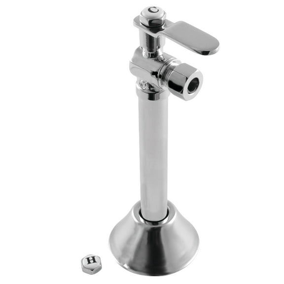 Kingston Brass CA8320CP 1/2" Sweat x 3/8" OD Comp Angle Shut Off Valve with 5" Extension, Polished Chrome