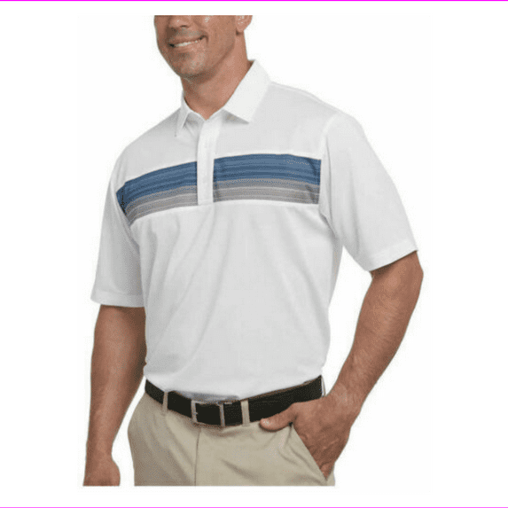 Pebble Beach Men's Dry-Luxe Performance Golf Polo Shirt White XL