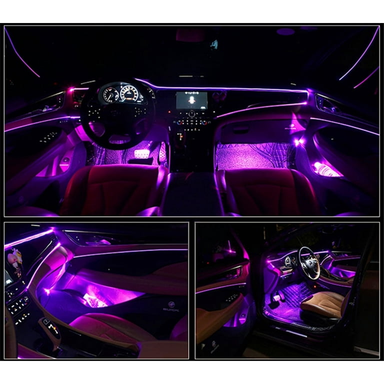 Car LED RGB Interior Ambient Light Kit 8M Optical Fiber Strip Lamp