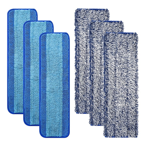 6 Pack Mop Pads for Bona Family of Mops, 3 Microfiber Cleaning Pad   3 Microfiber Dusting Pad, Reusable Mop Refill Replacement Head for Dry and Wet Floor Cleaning