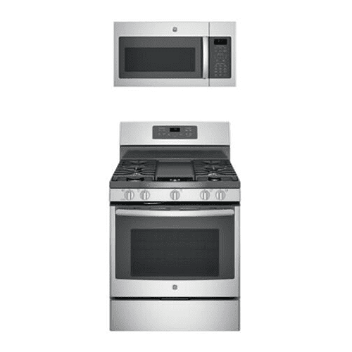 GE 2 Piece Kitchen Appliances Package with JGB700SEJSS 30" Gas Range