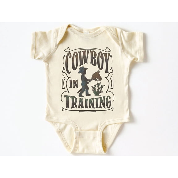 Cowboy In Training Baby Bodysuit ,Funny New Born New Parent Baby Onesie®, New Mom Gift, Baby Shower Gift , Short Sleeve Tee Bella