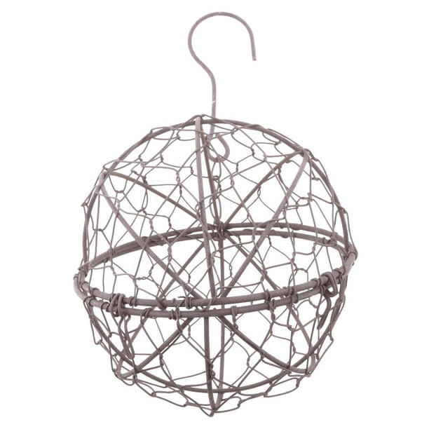 Macetas colgantes de hierro, maceta de metal con forma de cesta para flores, para interiores y exteriores Forma de bola de 13 cm