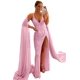 thumbnail image 3 of Vestidos largos de fiesta de lentejuelas de sirena brillantes para mujer, con abertura alta, cuello en V, tirantes finos con purpurina, vestidos formales de fiesta de noche, 3 of 5