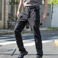 thumbnail image 5 of Elainilye Fashion Men Cargo Pants Assault Pants Multi Pocket Outdoor Athletic Pants Cargo Pants Activewear Trousers,Black, 5 of 7