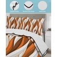 thumbnail image 4 of Quilts Twin Size, Burnt Orange White Moire Soft Comforter Bedding Set for Bed, Modern Abstract Art Lightweight Quilted Bedspread with Pillow Cover(2 Pieces) for All Season, 68x86 Inch, 4 of 6
