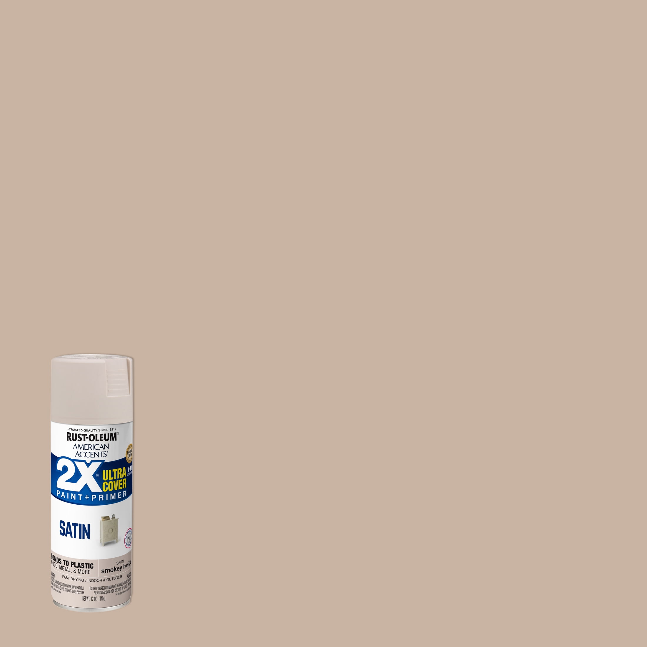 Smoky Beige, Rust-Oleum American Accents 2X Ultra Cover Satin Spray Paint- 12 oz
