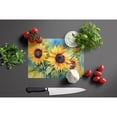 thumbnail image 2 of Sunflowers in Watercolor Glass Cutting Board Large 12 in x 15 in, 2 of 5