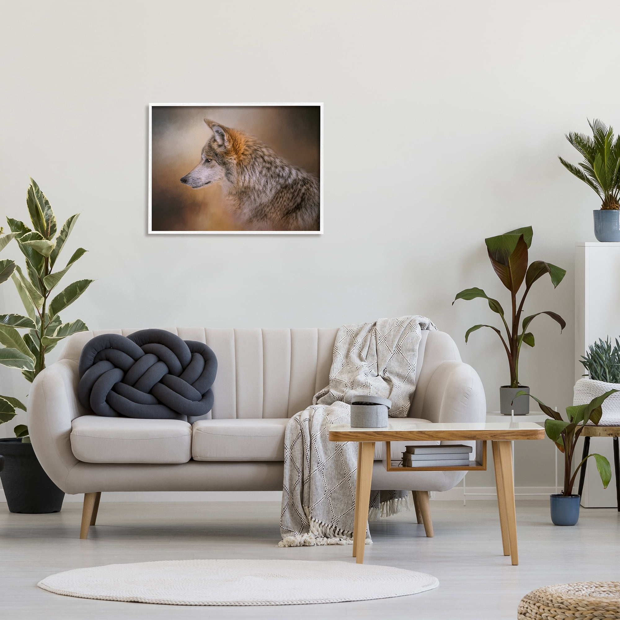 Stupell Wildlife Wolf Portrait Photography Animals & Insects Photography White Framed Art Print Wall Art