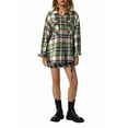 thumbnail image 6 of Seyurigaoka Women Juniors Shacket Plaid Printed Pattern Coat, Button-down Collared Jacket, 6 of 9