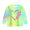 thumbnail image 6 of Nwiuh Girls 2 Piece Outfits Kids Clothes Sets Sweatsuit Tracksuit Jogger Print Long Sleeve Sweatshirts Sweatpants 2-9Y (Yellow, 5-6 Years), 6 of 7