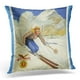 thumbnail image 1 of Funda de Almohada Retro Esquiador Vintage Azul Blanco 45x45 cm ABPHQTO, 1 of 1