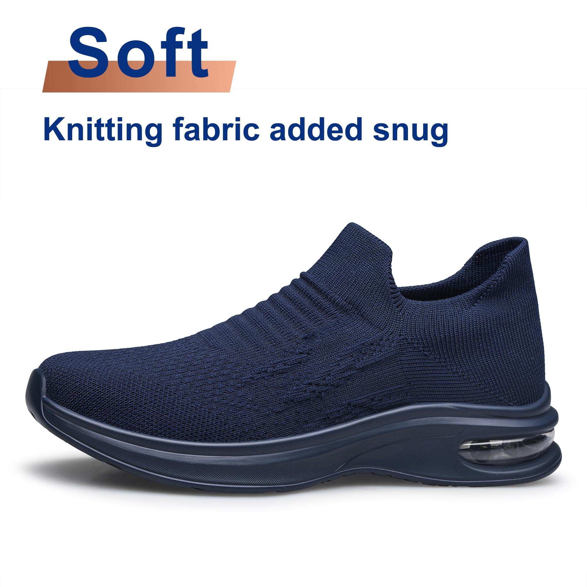 vibdiv Womens Walking Shoes Non Slip Running Shoes Breathable Workout Shoes Lightweight Gym Sneakers zapatos para mujer Navy Blue Size 7.5