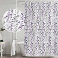 thumbnail image 5 of Purple Grey Botanical Shower Curtain, Waterproof Shower Curtains for Bathroom, Spring Floral Summer Farmhouse Washable Fabric Bathtub Curtain Set Bath Decor with 12 Hooks Standard 72"x72", 5 of 8