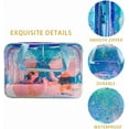 thumbnail image 3 of TPU Holographic Clear Star Large Cosmetic Bag and Travel Pouch with Handle,Durable TPU Material,Zipper Design-Ideal for Makeup,Travel Essentials (Holographic blue), 3 of 11