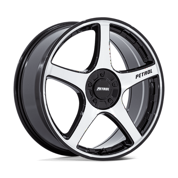 17x8 Petrol PE003 P2E Gloss Black W/ Machined Face Wheel 5x100/5x120 (35mm)