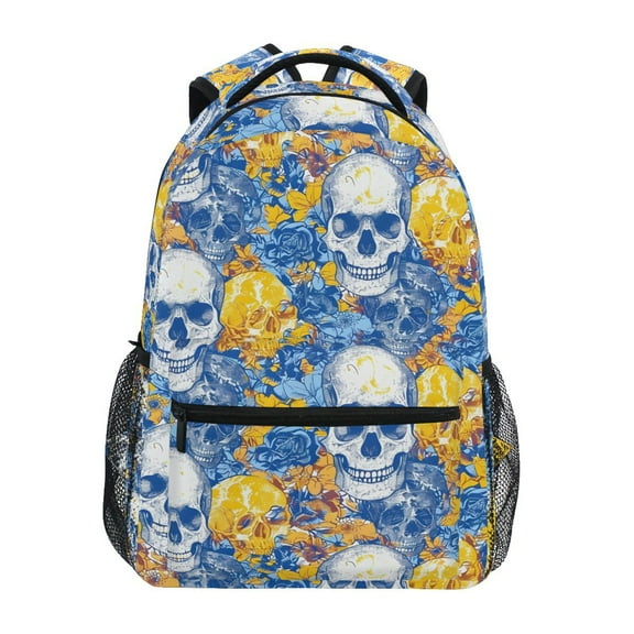 ALAZA Stylish Backpack Skull Art Paint Elementary Bookbag Personalized Laptop School Bags Travel Daypack