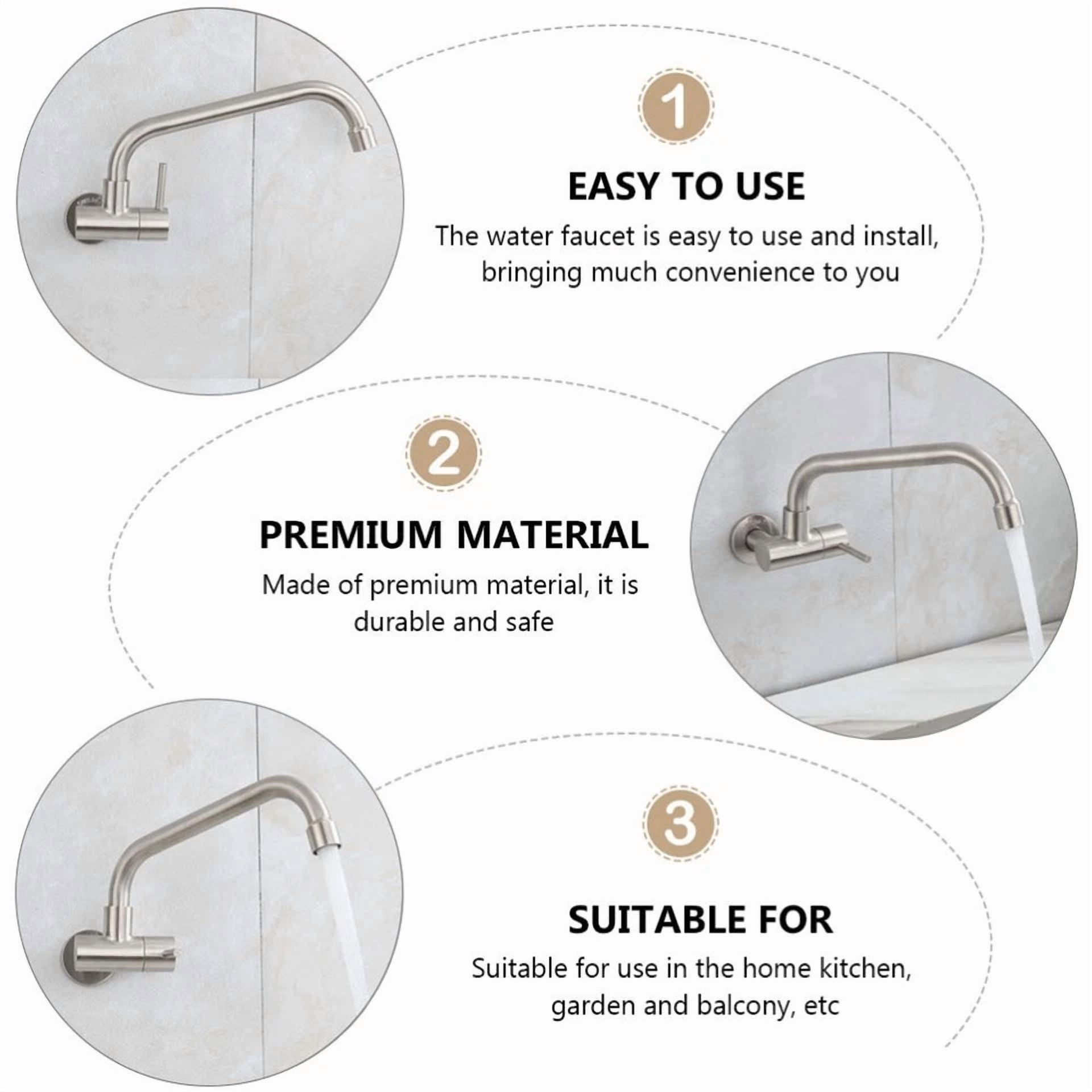 CRESTIN- Rotatable Faucet Laundry Sink Faucet Kitchen Sink Faucet Water Saving Aerator