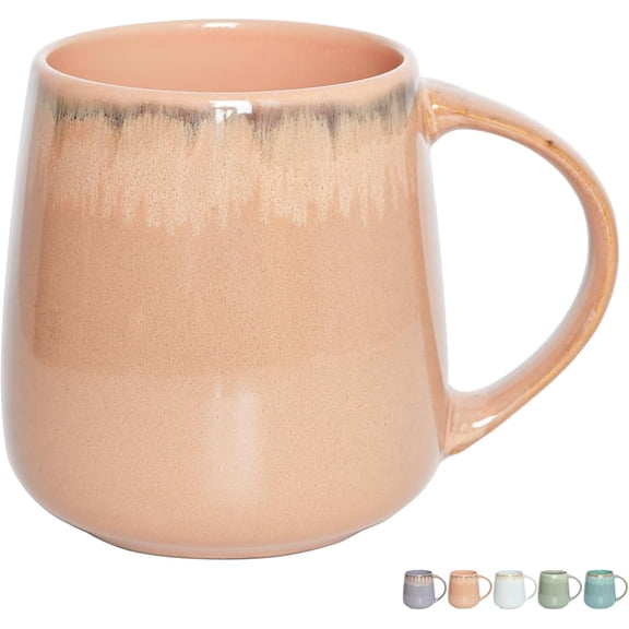 Large Ceramic Coffee Mug, 22 Oz, Dishwasher and Microwave Safe, Big Cup (Light Orange)