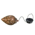 thumbnail image 2 of Naierhg Hanging Solar Lights Hollowed Pattern IP44 Waterproof Wrought Iron Wear Resistant Solar Power Drop Shape LED Garden Light for Garden,Bronze, 2 of 8