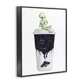thumbnail image 4 of Stupell Industries Alien & Coffee Cup Novelty Painting Black Framed Art Print Wall Art, 11 x 14, 4 of 10