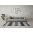 thumbnail image 3 of Ahgly Company Indoor Round Abstract Gray Modern Area Rugs, 3' Round, 3 of 4