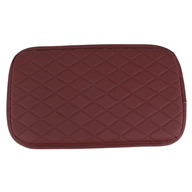 Funda del Consola Central del Coche Almohadilla del Consola Central con Bolsa de Almacenamiento 11.81"x7.09"x0.59" Cuero Nappa Rojo Oscuro