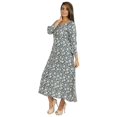 thumbnail image 3 of Bimba Printed Maxi Dress For Women Front Button Placket Ethnic Dress Casual Rayon Dresses, 3 of 7