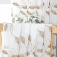 thumbnail image 4 of Taupe Leaf Sheer Curtain Leaves Embroidered Living Room Short Curtains Rod Pocket Voile Window Treatment for Bedroom, 54 x 54 inches Long, Set of 2 Panels, 4 of 6