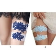thumbnail image 3 of 2 Pcs Rhinestone Pearls Decoration Wedding Garters Bride Bridal Lace Garter Set, 3 of 5