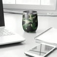 thumbnail image 3 of Camouflage 12oz Stainless Steel Insulated Wine Tumbler with Lid and Straw – Double Wall Vacuum Mug for Hot & Cold Drinks, 304 Steel Interior, Sweat-Free Design, 3 of 5