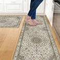 thumbnail image 3 of Kitchen Mat Set of 2 Non Slip Waterproof Kitchen Rugs 17"x28" + 17"x48", Washable Low Profile Floor Mats, Vintage Medallion Soft Kitchen Mats for Sink, Laundry Room & Entryway, 3 of 6