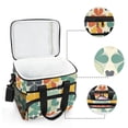 thumbnail image 6 of FORMRS Insulated Cooler Bag 24 Cans Capacity Soft Leakproof Lunch Box with Side Pockets, Beige Clover Pattern, 6 of 7