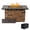 Brown, variant on 43" Propane Gas Faux Stone Fire Pit Table Outdoor Rectangular Firepit 50,000 BTU with Lid,Glass Wind Guard,Bead,Waterproof Cover,Buff