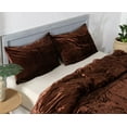 thumbnail image 4 of Vinsan International Ultra-Luxe Velvet Duvet Cover, Boho Bedding UO Comforter Donna Cover, 3 Pcs Set Brown Color Duvet Set, Velvet Bedding Set CK King Size, 4 of 6