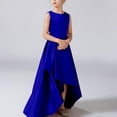 thumbnail image 2 of XXWXYD Girls Satin Slim Floor-Length Dress Sleeveless Elegant Swing Hem Part𝗒 Gown Solid Color Piano Performance Dress Irregular Neckline, 2 of 6