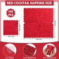 thumbnail image 2 of 120 Pcs Serviettes Rouges, Serviettes à Cocktail Rouges Festonnées Jetables pour Boissons Dessert Serviette pour Anniversaire Mariage Vacances, 5 x 5 Pouces, 2 of 8