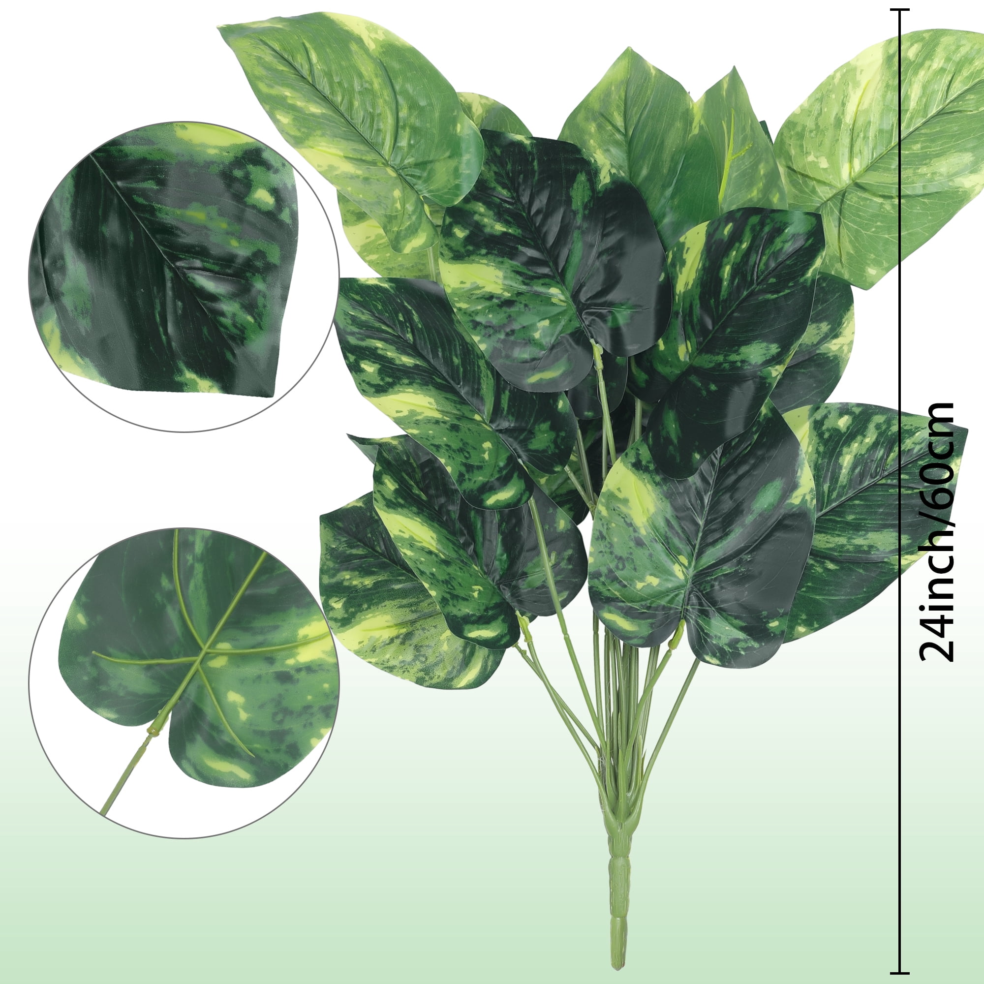 Unique Bargains Artificial Stems Leaves Faux Greenery Plants for Home Decor Green Pothos
