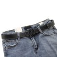 thumbnail image 6 of Double Ring Belt for Women, Faux Leather Jeans Belts with Golden Circle Buckle, 6 of 9