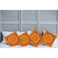 thumbnail image 2 of Ambesonne Mandala Throw Pillow Cover 4 Pack, Oriental Round and Square, 24", Earth Yellow Vermillion, 2 of 7