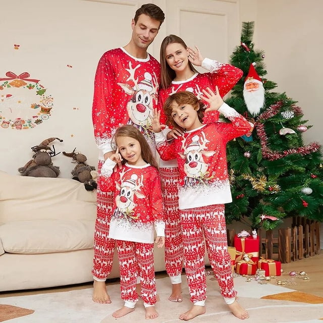 Ropa de Navidad a juego para la familia, pijamas de Navidad, moda de Año Nuevo, estampado de Papá Noel verde, conjunto para niños y adultos, pijama mameluco para bebé 2024