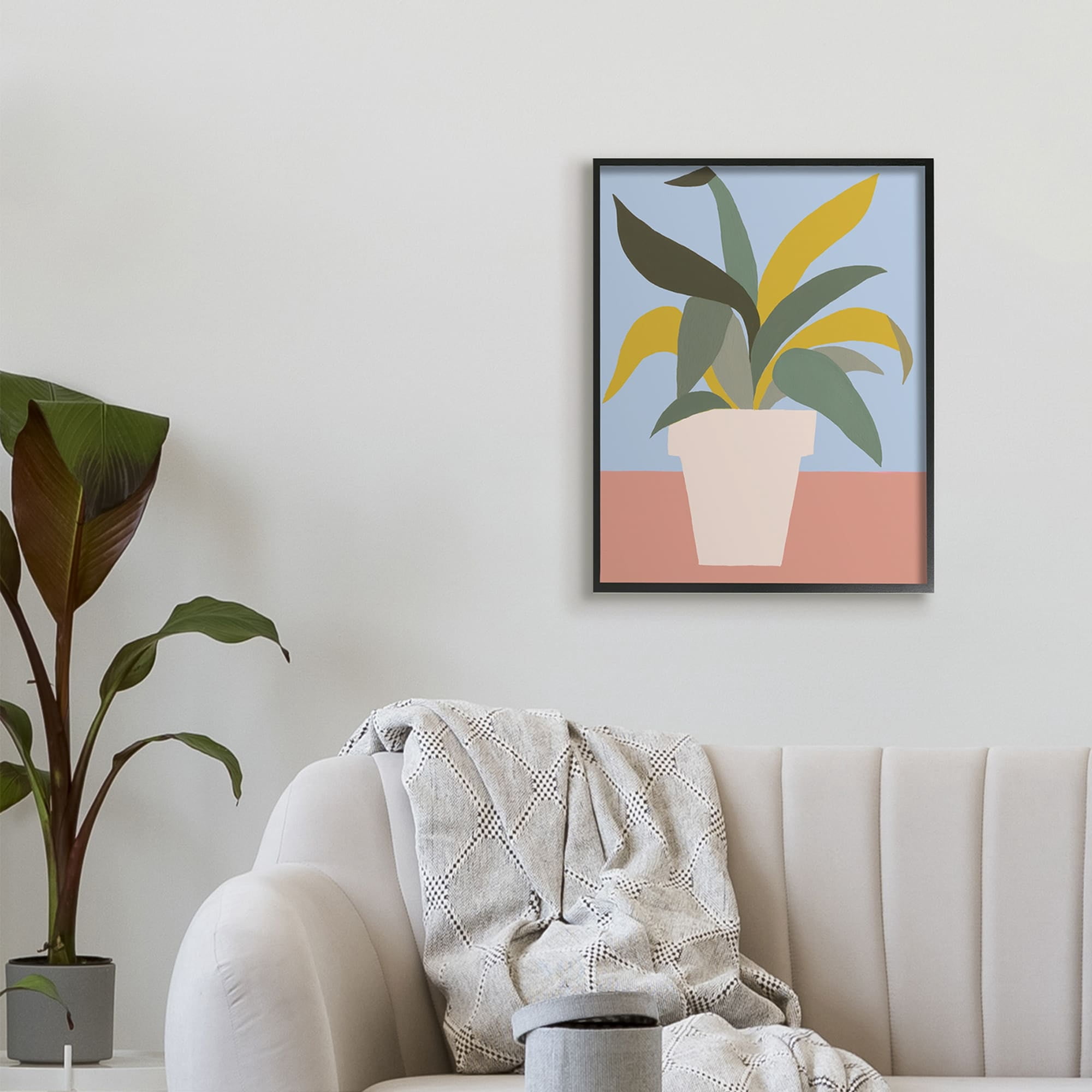 Stupell Industries Indoor Potted Plant Soft Green Blue Red,16 x 20,Designed by Regina Moore