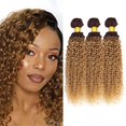 thumbnail image 1 of Hair Bundles Hiaplame Ombre, marrón oscuro, T4/27, rubio, 20-24 pulgadas, 1 of 8