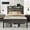 Rustic Grey, variant on Merluxy 42.5"H Twin Size Bed Frame with Storage Headboard & Charging Station, Industrial Metal Platform Bed with Large Under-Bed Storage, Rustic Grey