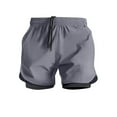 thumbnail image 2 of Athletic Shorts for Men Casual Elastic Waist Breathable Double Layer Gym Shorts, 3XL, 2 of 6